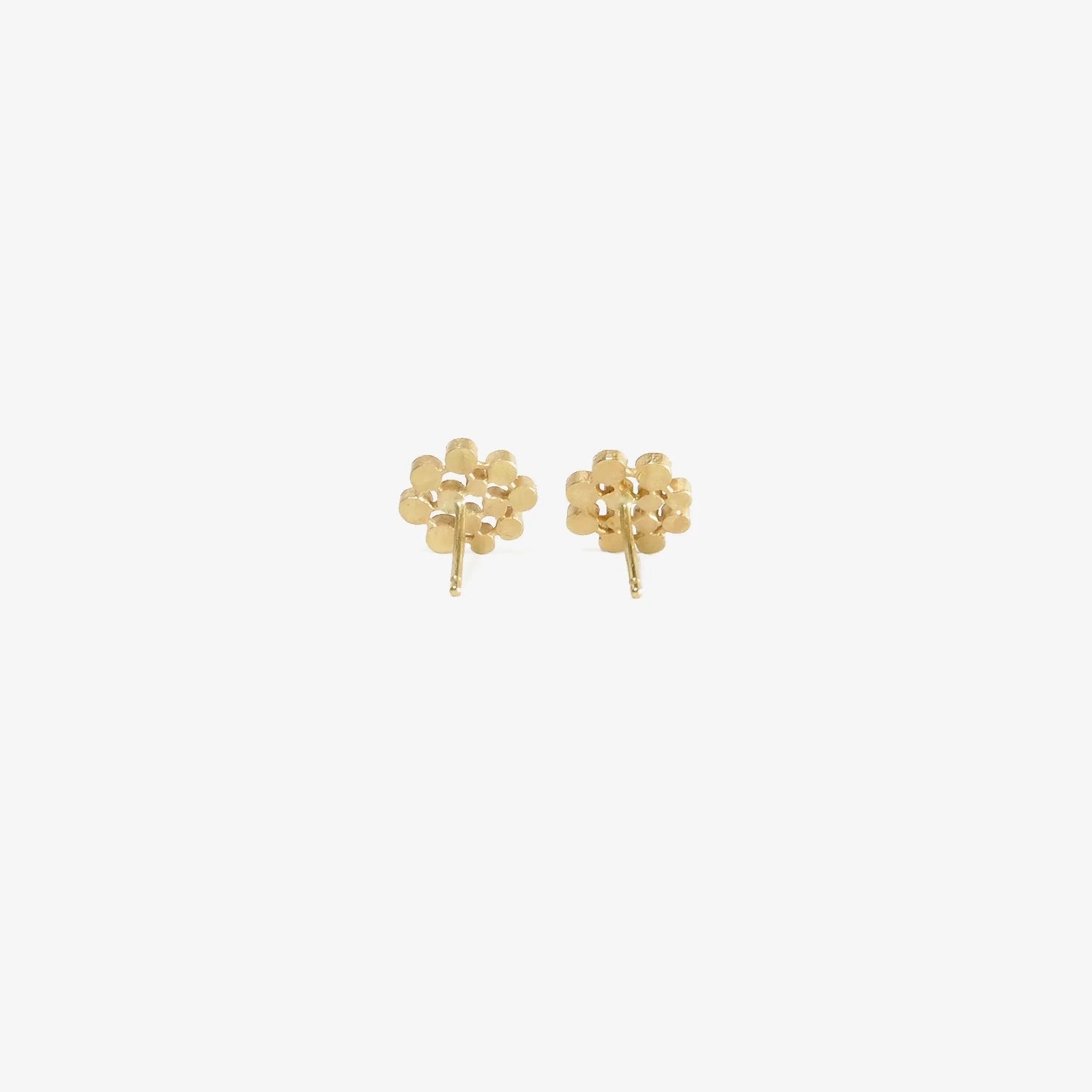 NICOLE LANDAW 14K YELLOW GOLD DOTTED CIRCLE STUDS