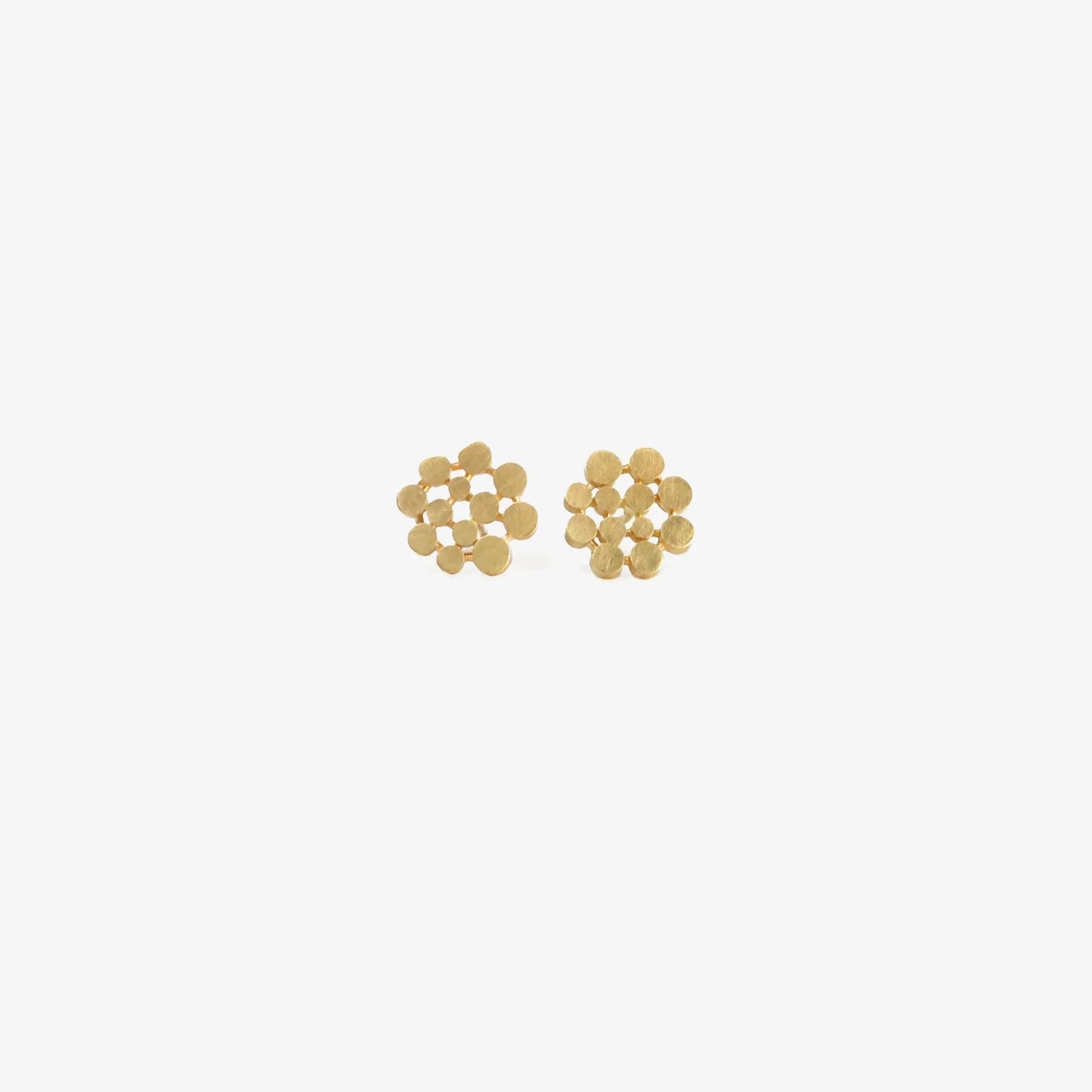 NICOLE LANDAW 14K YELLOW GOLD DOTTED CIRCLE STUDS