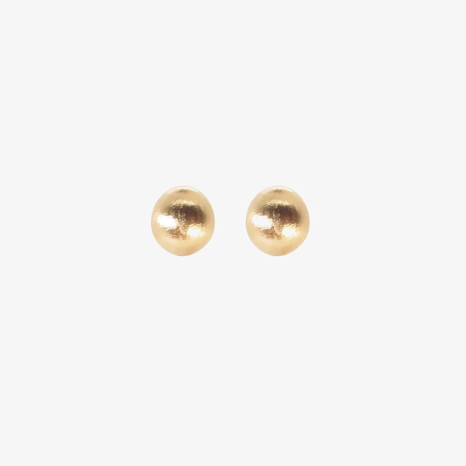 NICOLE LANDAW 14K HAZELNUT EARRINGS WITH HEWN FINISH
