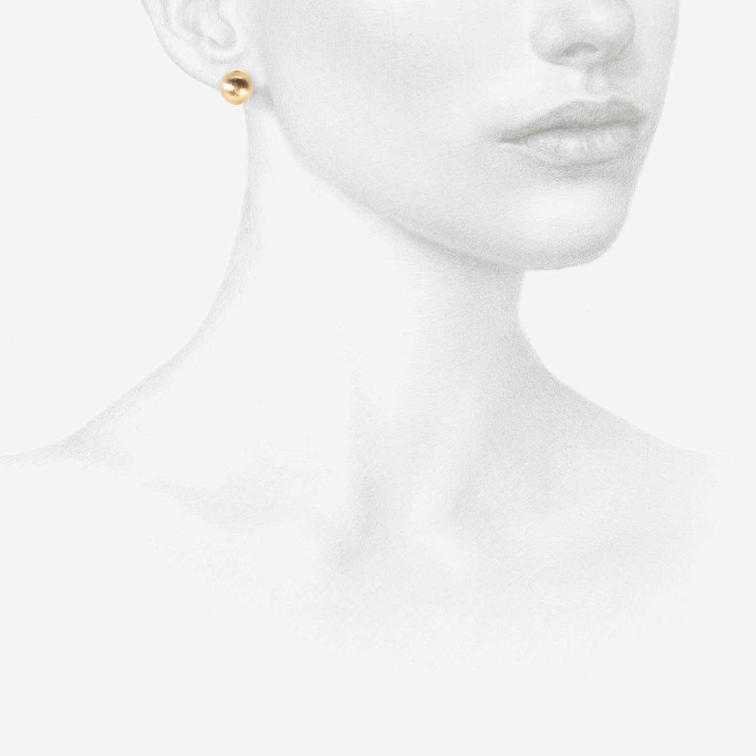 NICOLE LANDAW 14K HAZELNUT EARRINGS WITH HEWN FINISH