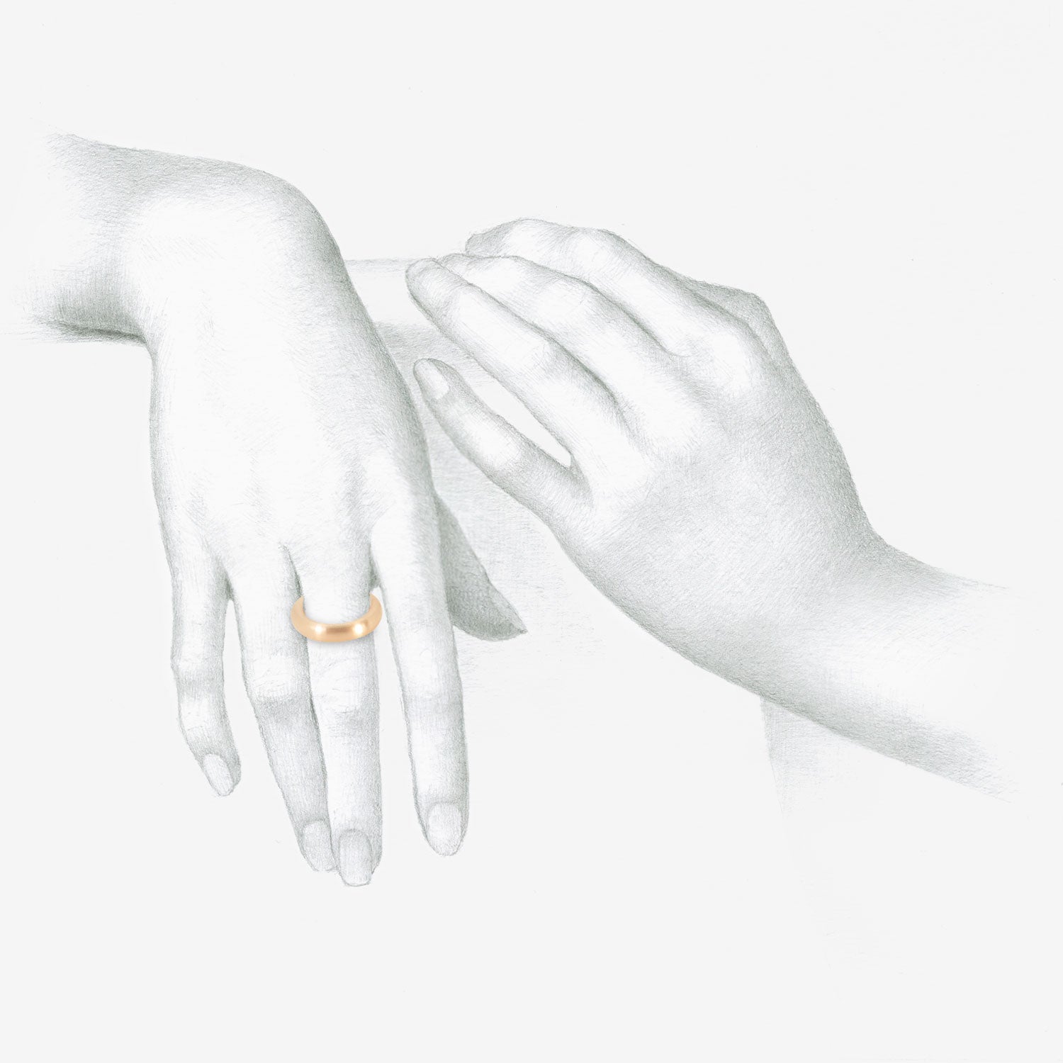 NICOLE LANDAW 14K ROSE GOLD STOUT BAND, SIZE 7 3/4