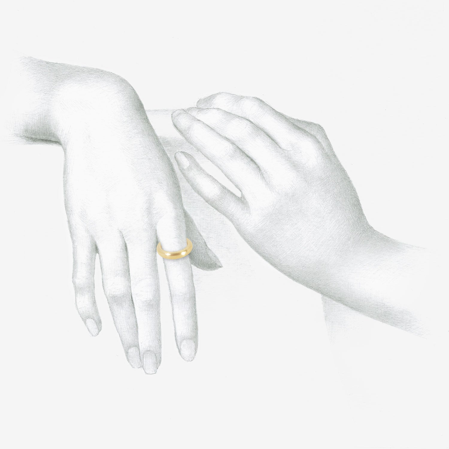 NICOLE LANDAW 14K YELLOW GOLD STOUT BAND, SIZE 7 3/4