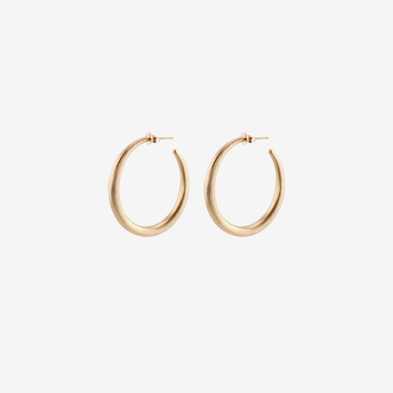 NICOLE LANDAW 14K HOLLOW-FORMED SCULPTED HOOPS ON POSTS