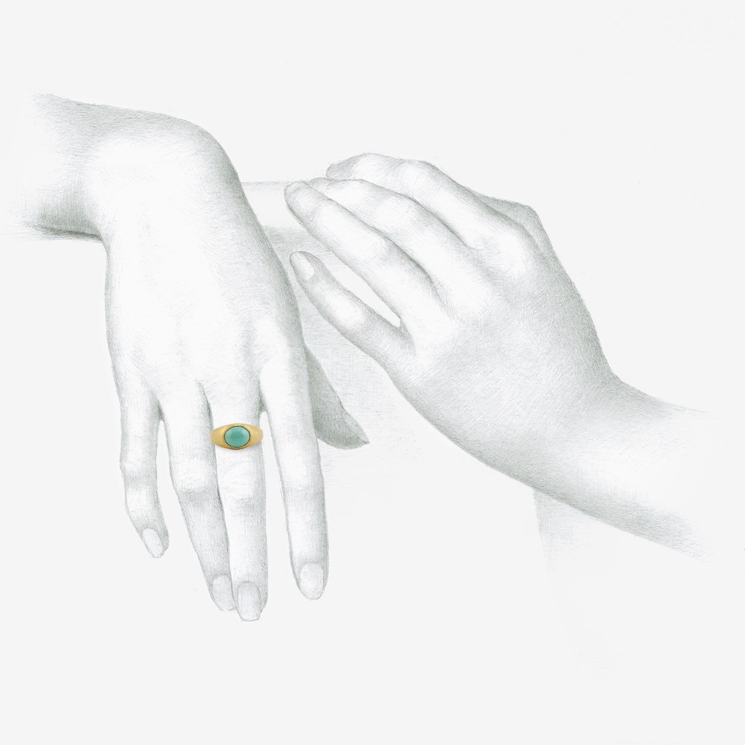 PROUNIS 22K & TURQUOISE ROZ RING