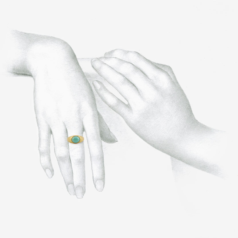 PROUNIS 22K & TURQUOISE ROZ RING