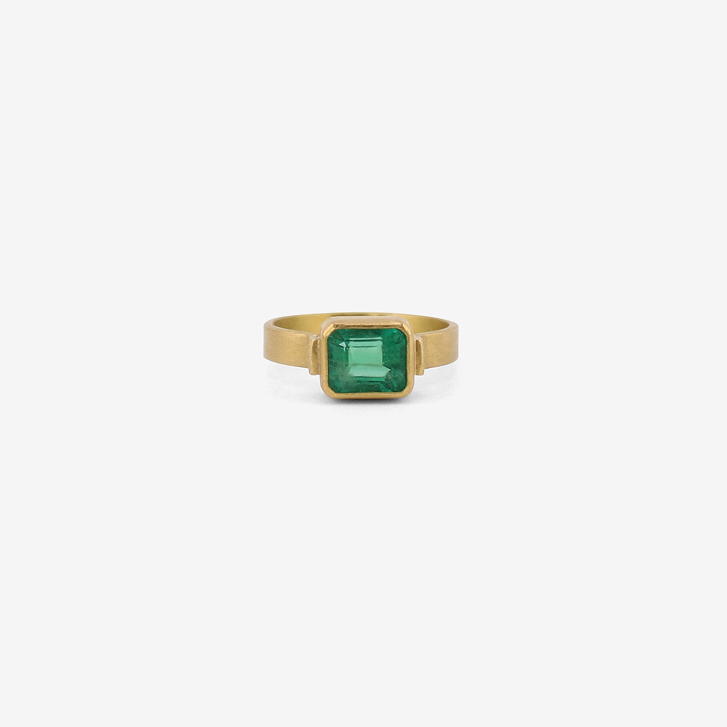 ROSANNE PUGLIESE 22K & EMERALD-CUT EMERALD RING, 2.3CT