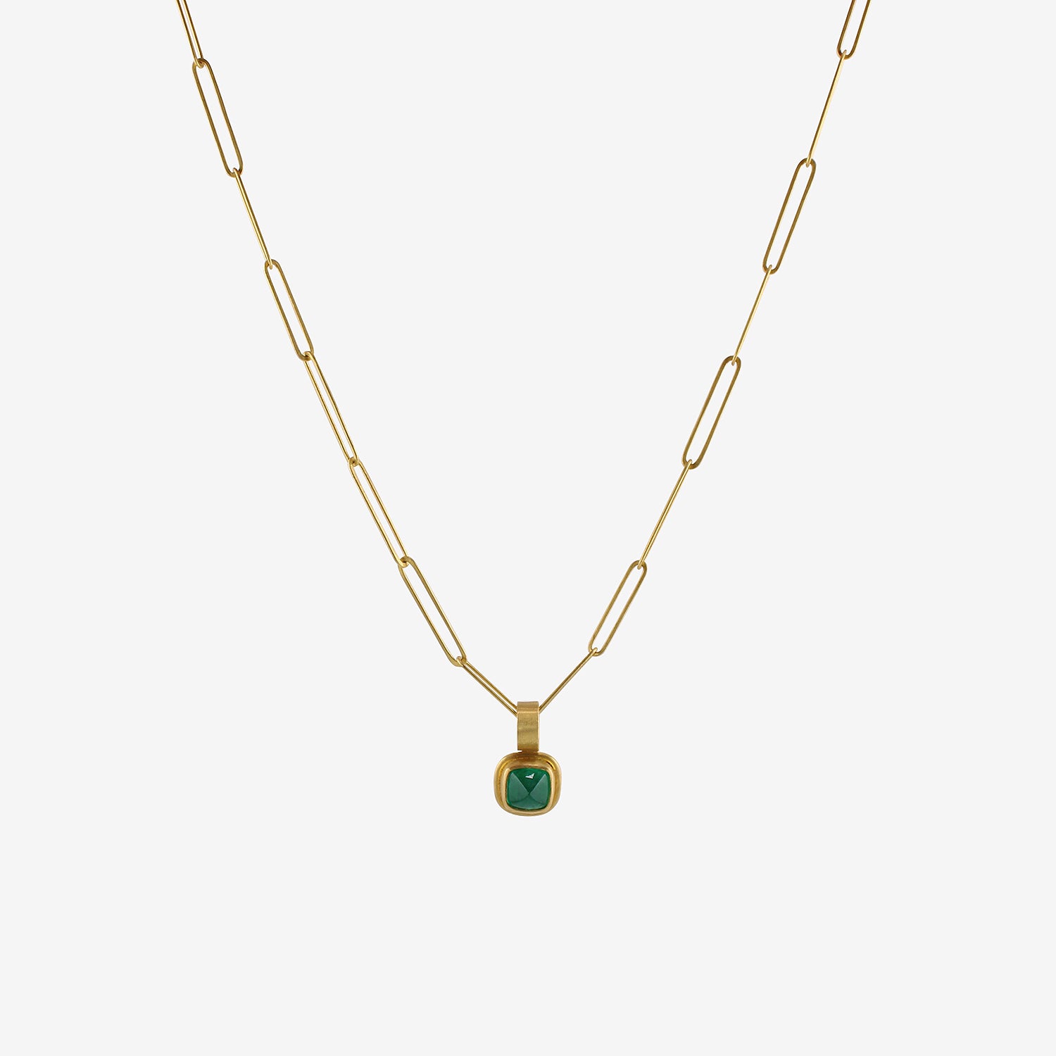 ROSANNE PUGLIESE 22K & SUGARLOAF COLOMBIAN EMERALD PENDANT, 2CT