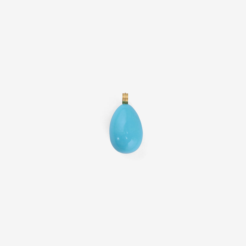 ROSANNE PUGLIESE 22K & TURQUOISE EGG PENDANT, 76CT