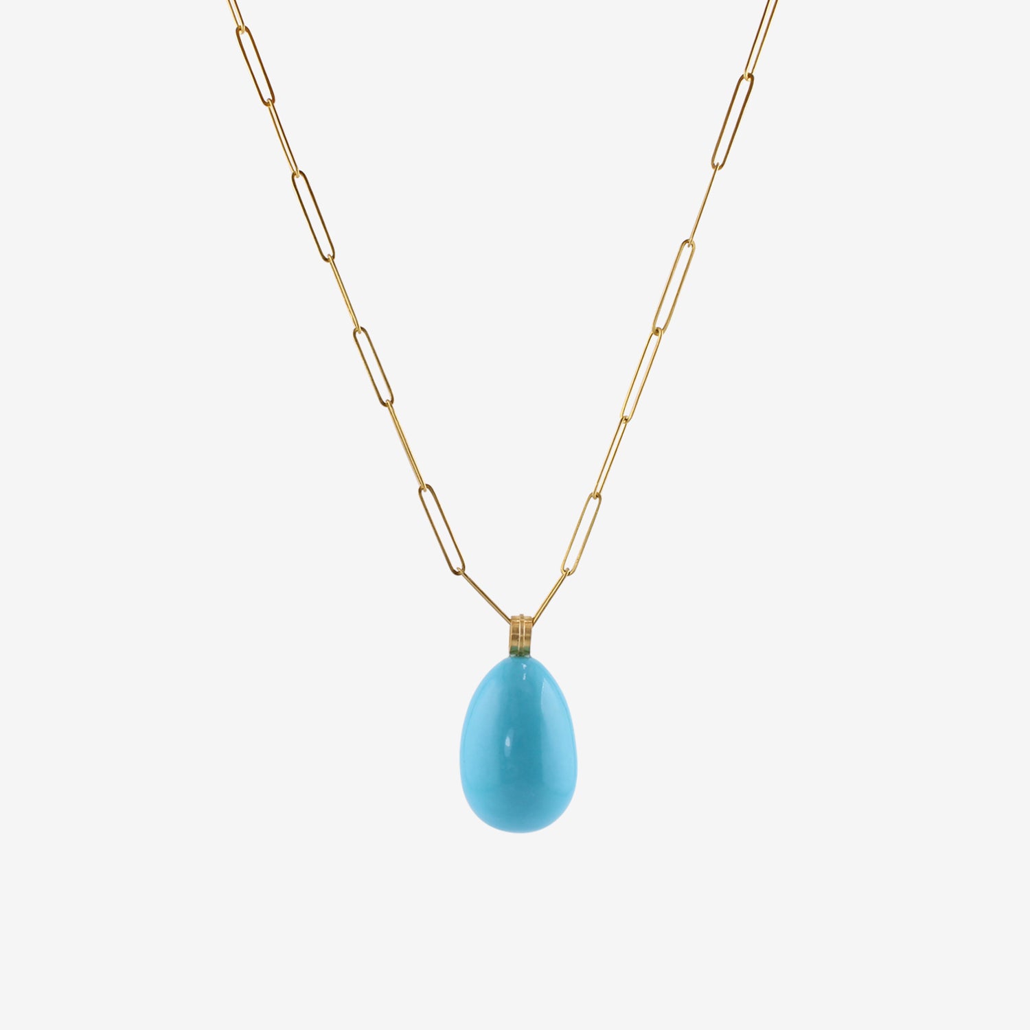 ROSANNE PUGLIESE 22K & TURQUOISE EGG PENDANT, 76CT