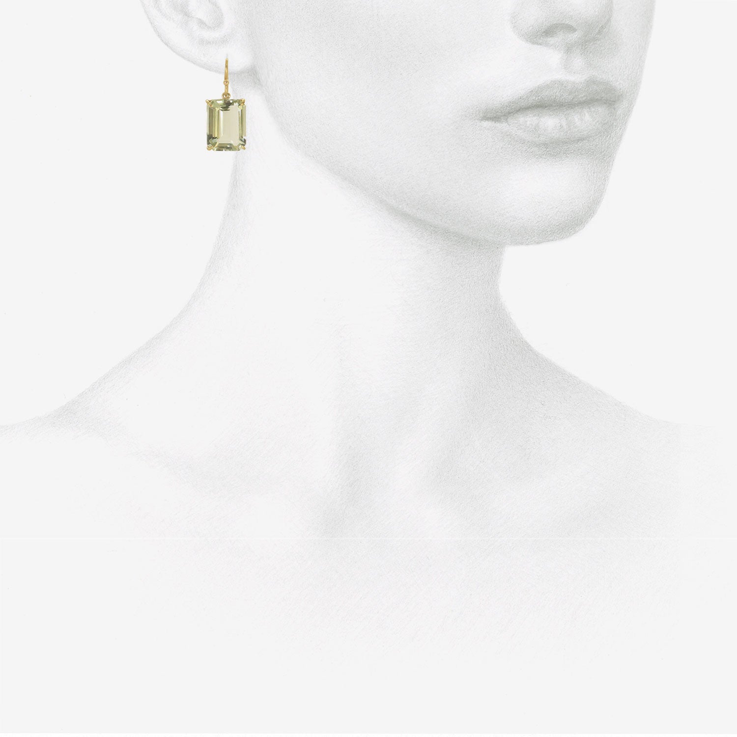 ROSANNE PUGLIESE 18K & EMERALD-CUT GREEN AMETHYST DROP EARRINGS