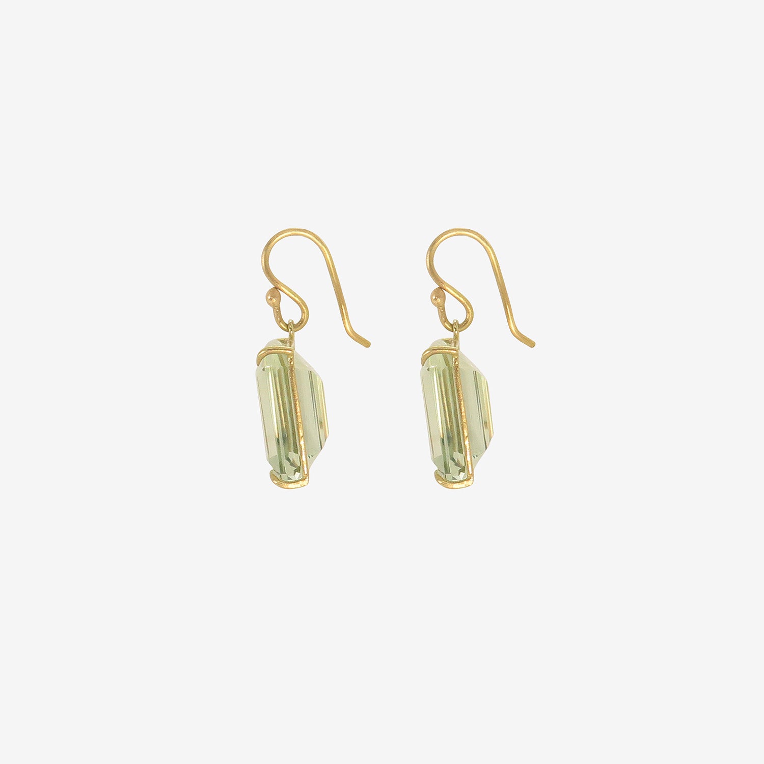 ROSANNE PUGLIESE 18K & EMERALD-CUT GREEN AMETHYST DROP EARRINGS
