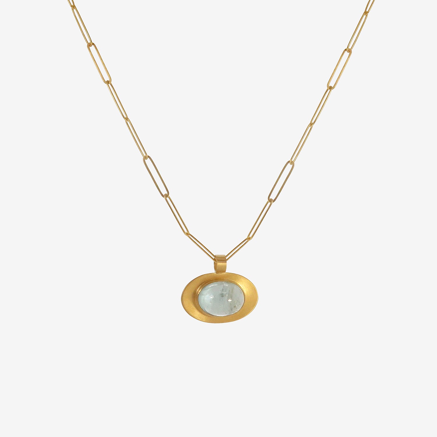 ROSANNE PUGLIESE 22K & OVAL AQUAMARINE PENDANT