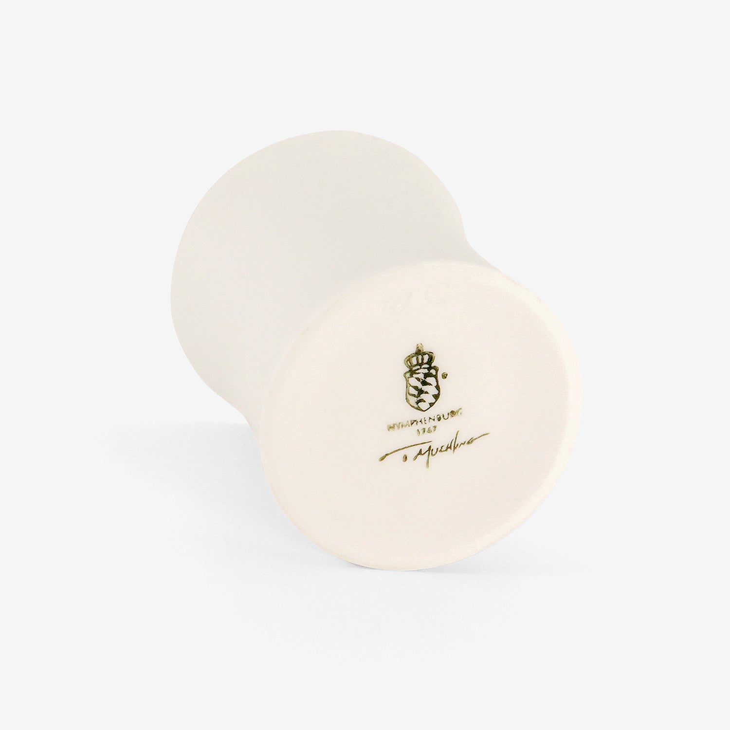 TED MUEHLING WHITE PORCELAIN CONCAVE TEACUP