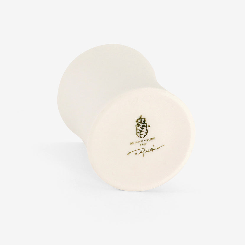 TED MUEHLING WHITE PORCELAIN CONCAVE TEACUP