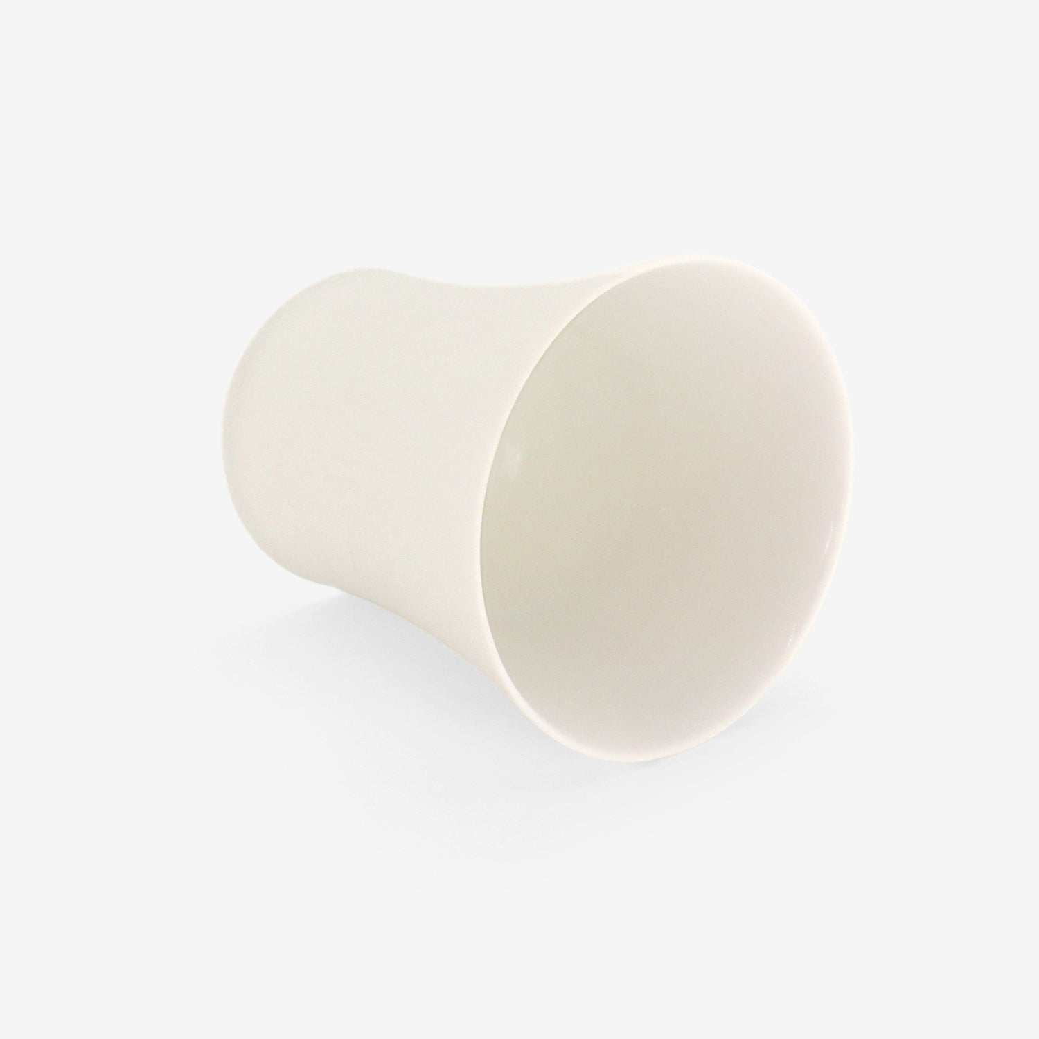 TED MUEHLING WHITE PORCELAIN CONCAVE TEACUP