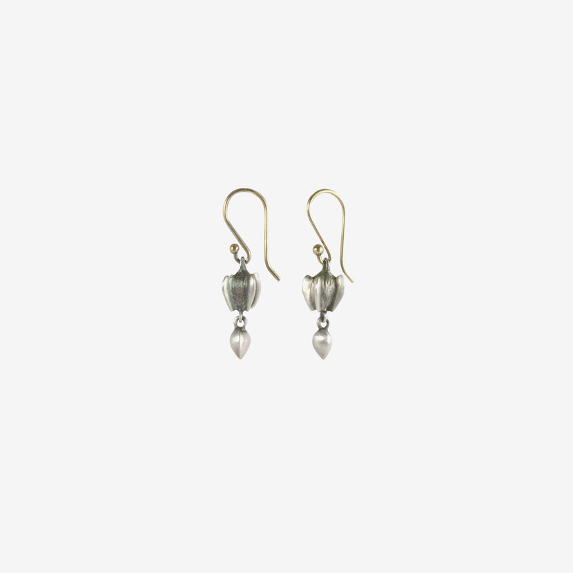 GABRIELLA KISS STERLING SILVER BUCKWHEAT WITH SEED EARRINGS