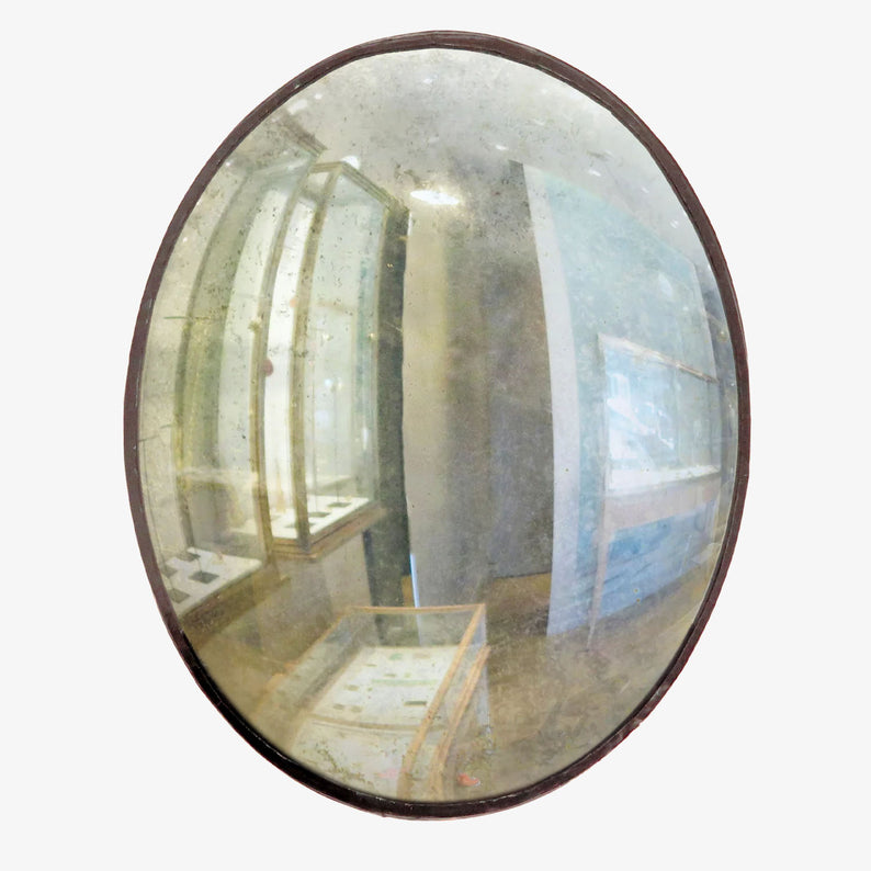 MAUREEN FULLAM PALLADIUM LEAFED 10" x 8" OVAL CONVEX MIRROR