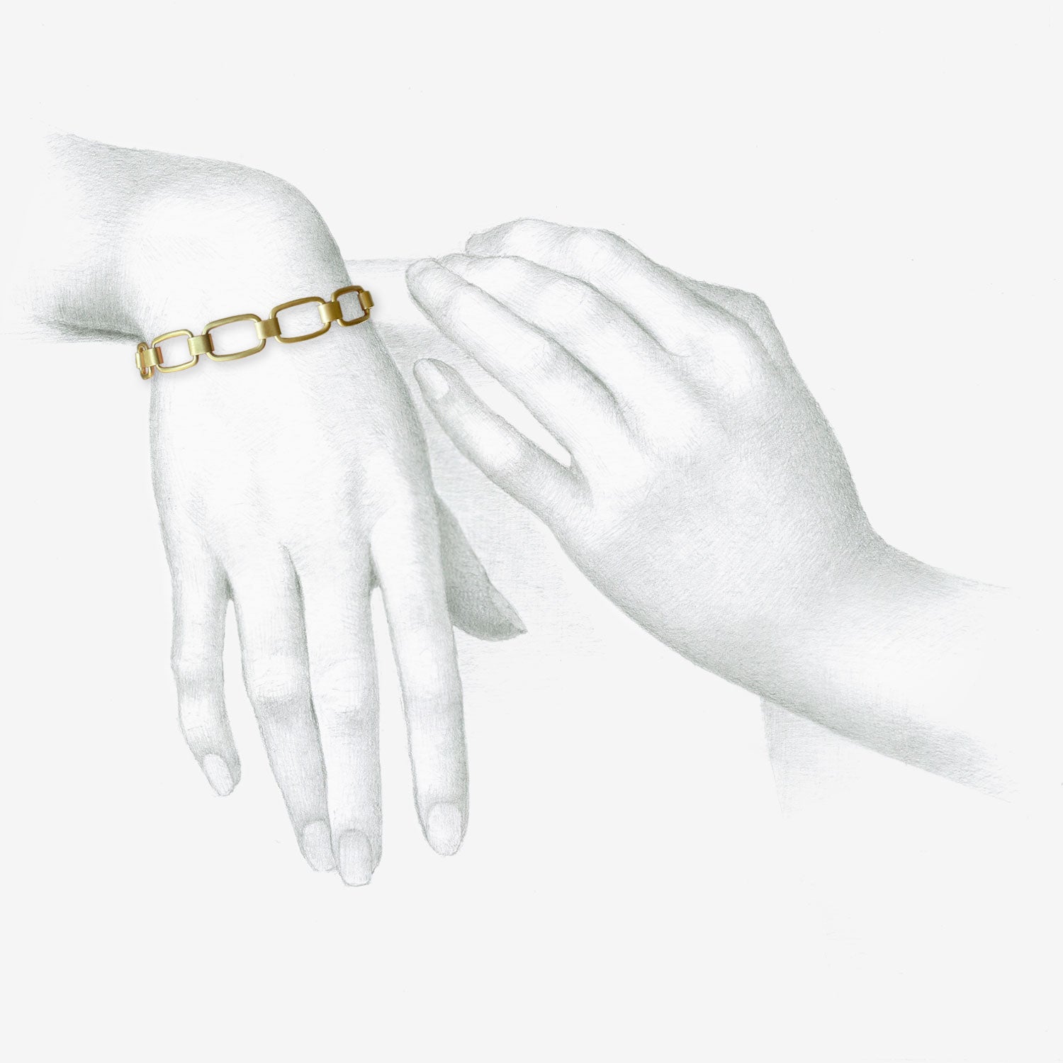 LOLA BROOKS 22K CHICLET LINK BRACELET