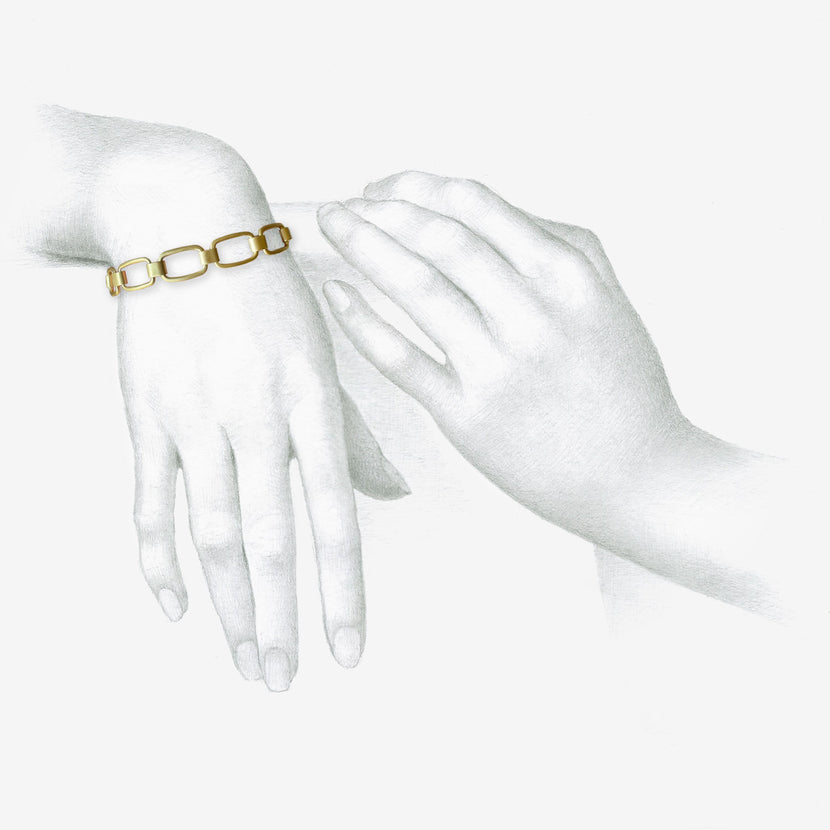 LOLA BROOKS 22K CHICLET LINK BRACELET