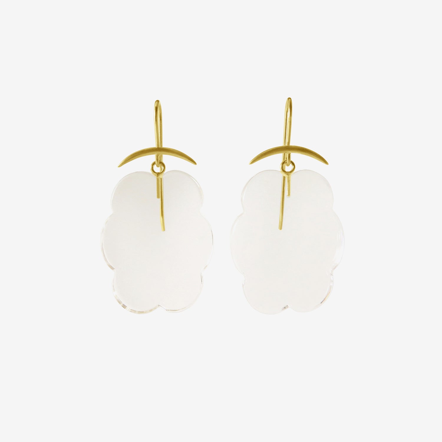 GABRIELLA KISS 18K & ROCK CRYSTAL CLOUD EARRINGS