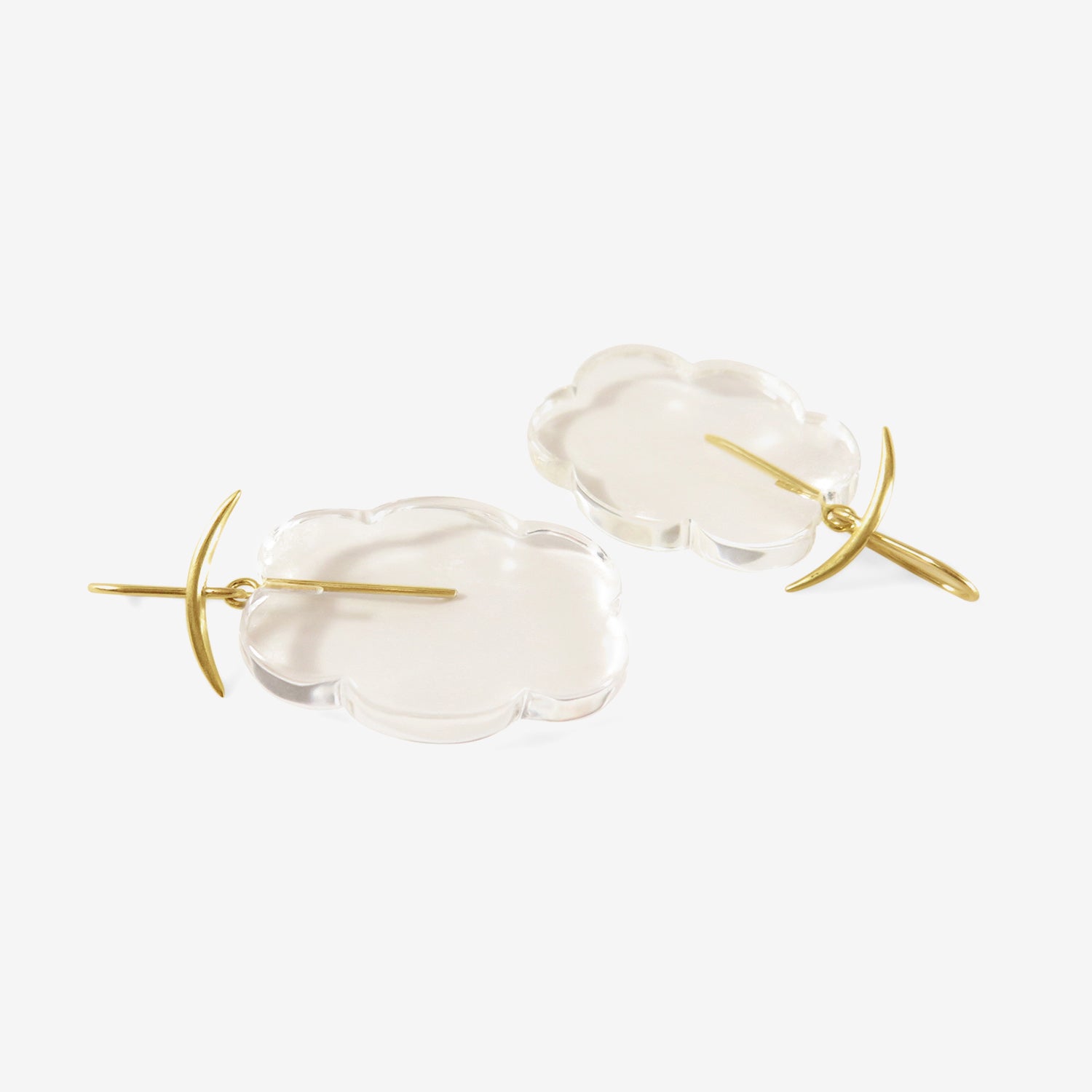 GABRIELLA KISS 18K & ROCK CRYSTAL CLOUD EARRINGS