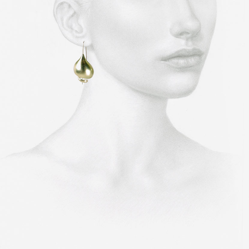 TED MUEHLING GREEN GOLD PLATED SNAIL SHELLS