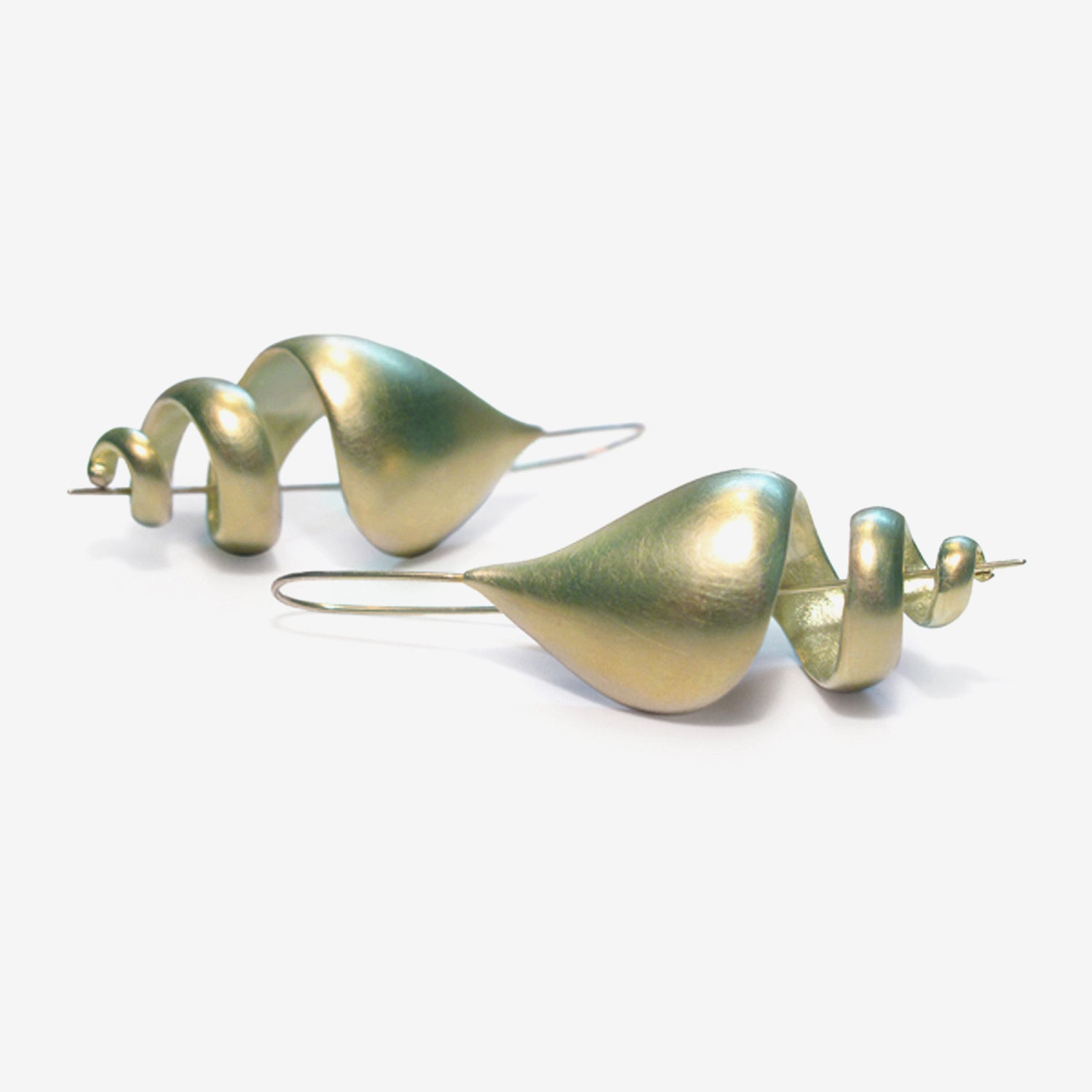 TED MUEHLING 18K GREEN GOLD PLATED TURRET SHELLS