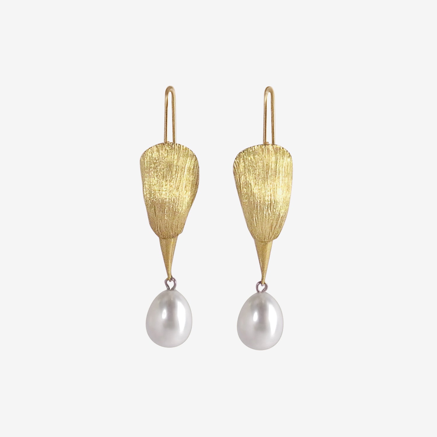 GABRIELLA KISS 18K BIRD HEAD EARRINGS WITH PEARL EGGS