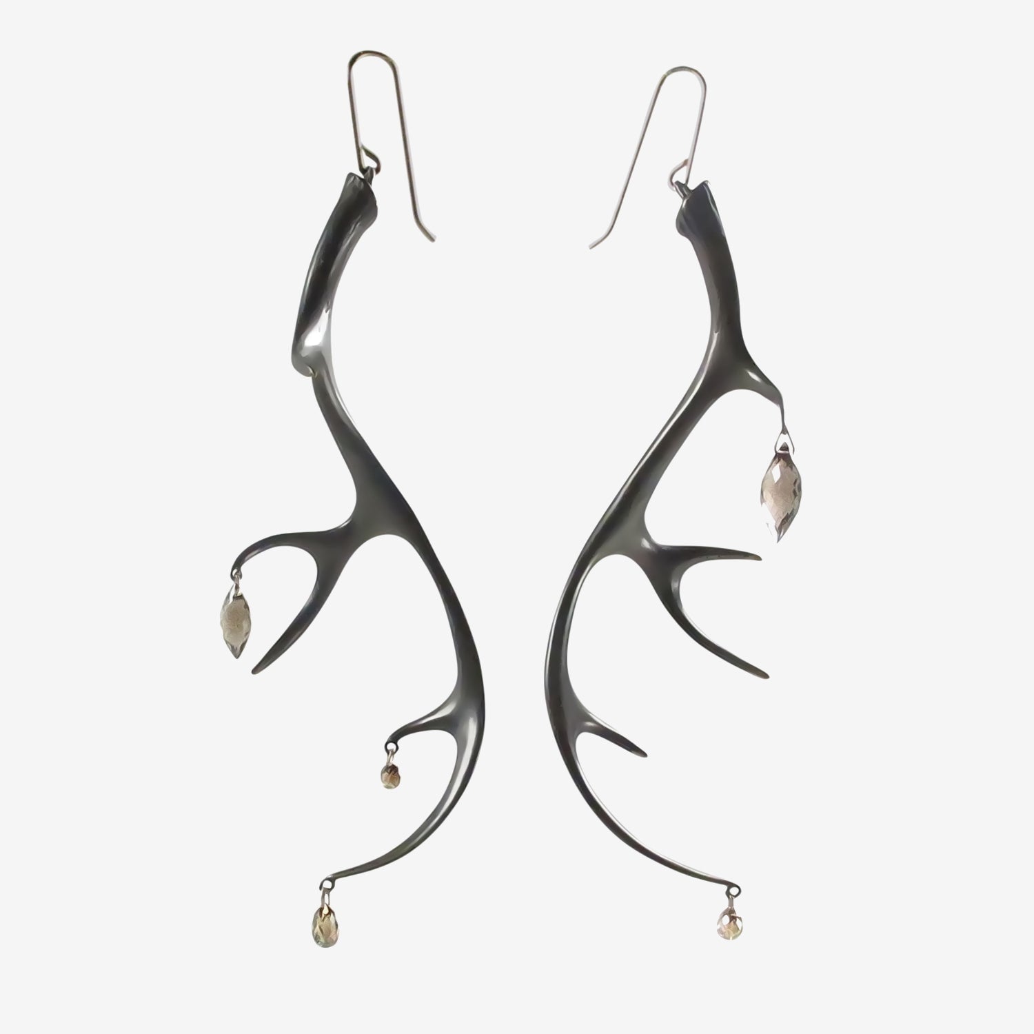 GABRIELLA KISS OXIDIZED BRONZE LARGE ANTLER EARRINGS