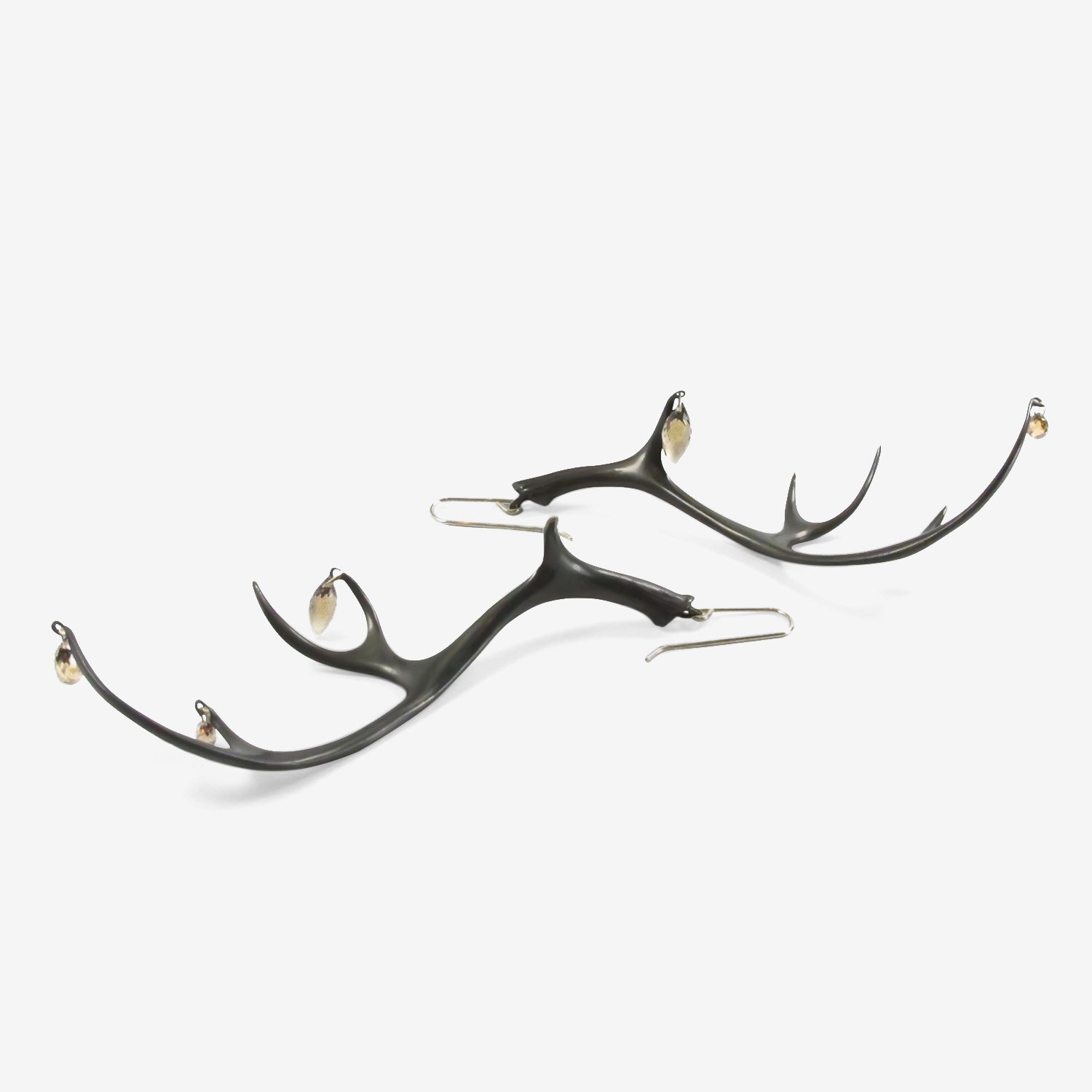GABRIELLA KISS OXIDIZED BRONZE LARGE ANTLER EARRINGS