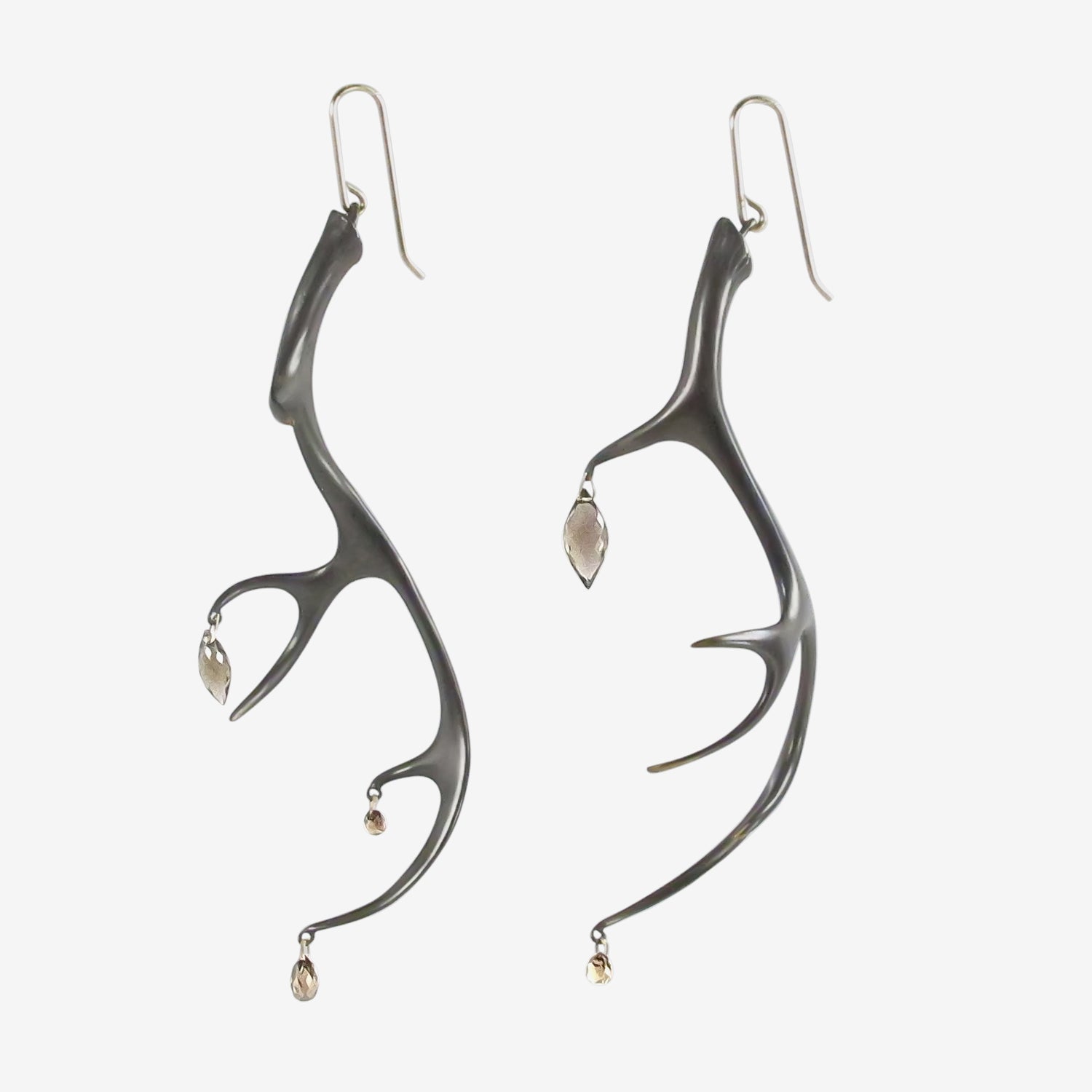 GABRIELLA KISS OXIDIZED BRONZE LARGE ANTLER EARRINGS