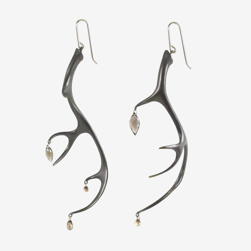GABRIELLA KISS OXIDIZED BRONZE LARGE ANTLER EARRINGS