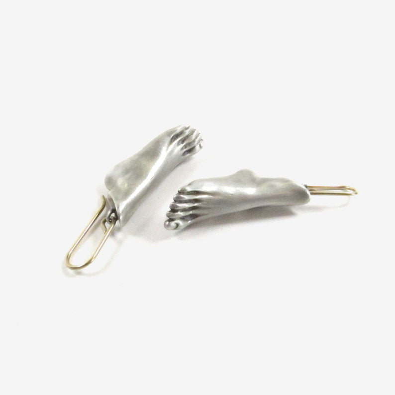 GABRIELLA KISS STERLING SILVER FEET EARRINGS