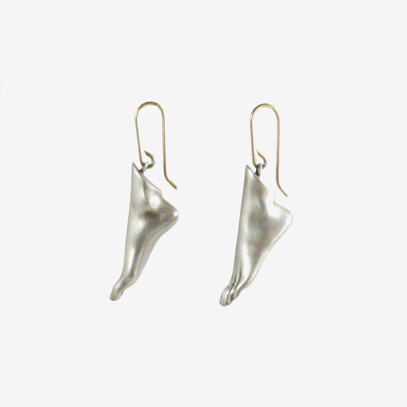 GABRIELLA KISS STERLING SILVER FEET EARRINGS