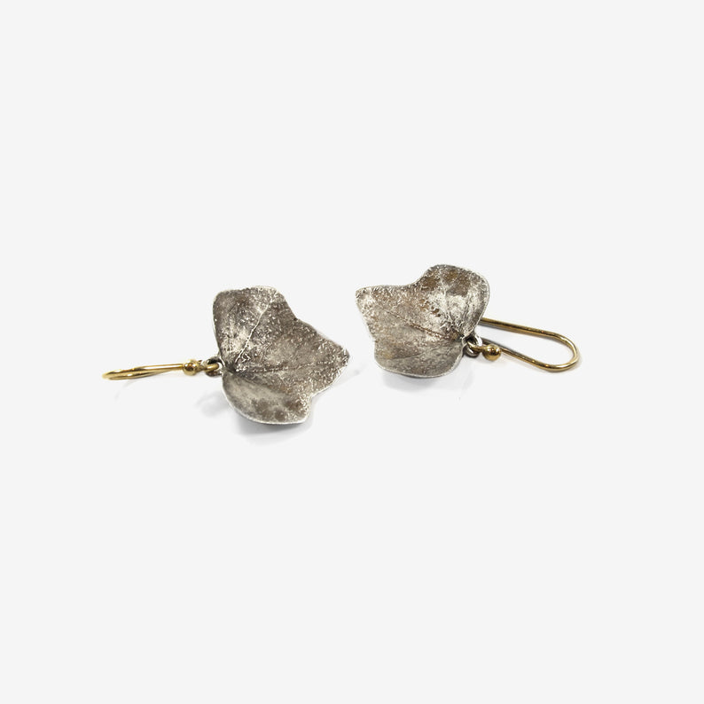 GABRIELLA KISS STERLING SILVER SMALL IVY LEAF EARRINGS