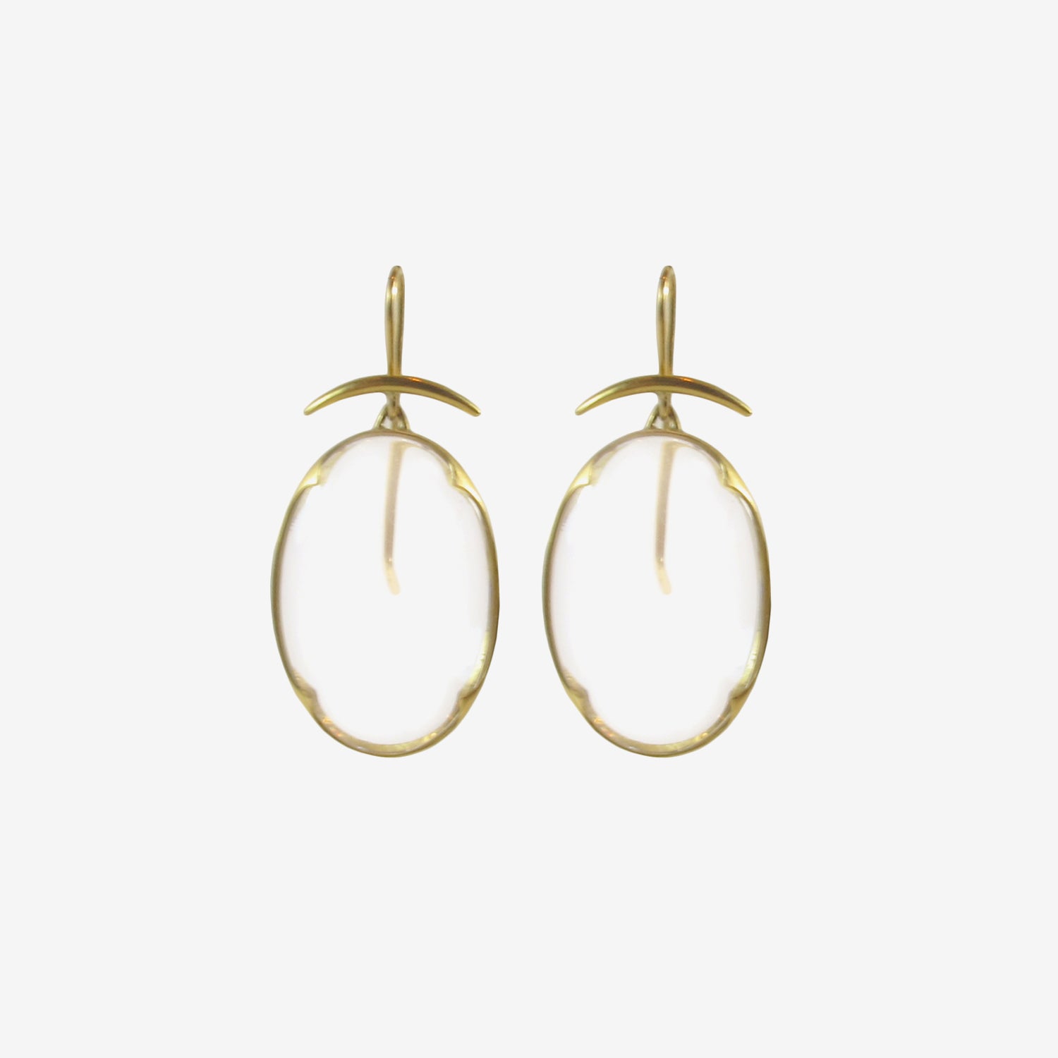 GABRIELLA KISS 18K & SMALL CLEAR CRYSTAL LENS EARRINGS