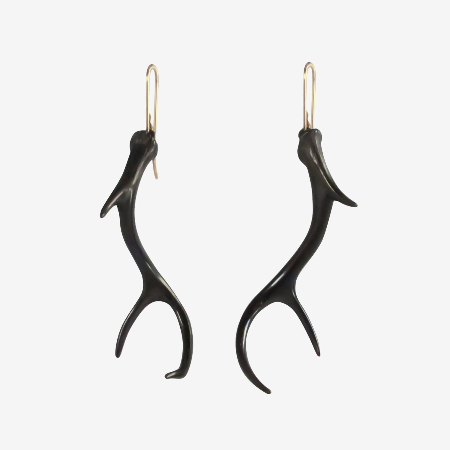 GABRIELLA KISS OXIDIZED BRONZE ANTLER EARRINGS
