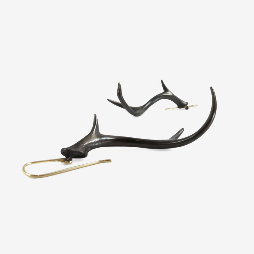 GABRIELLA KISS OXIDIZED BRONZE ANTLER EARRINGS
