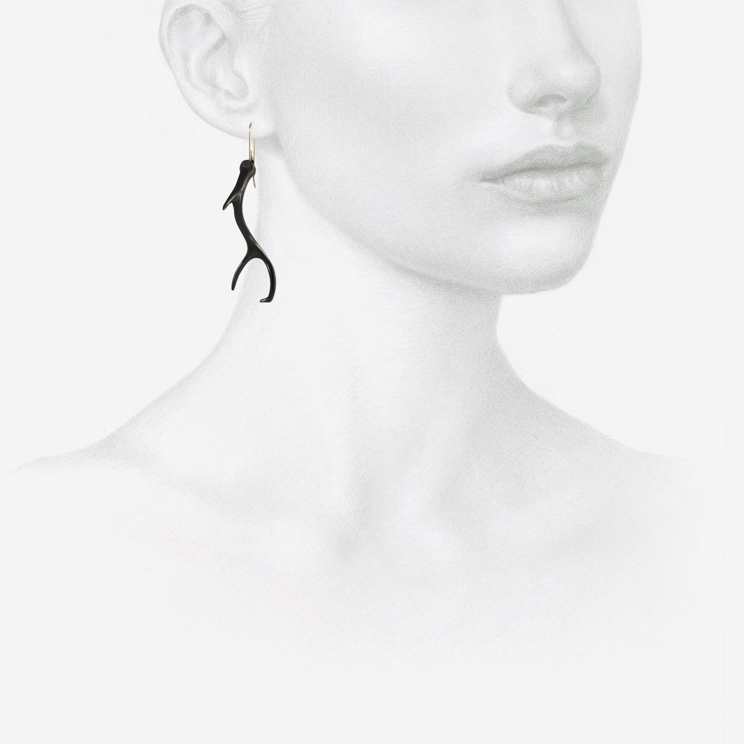 GABRIELLA KISS OXIDIZED BRONZE ANTLER EARRINGS