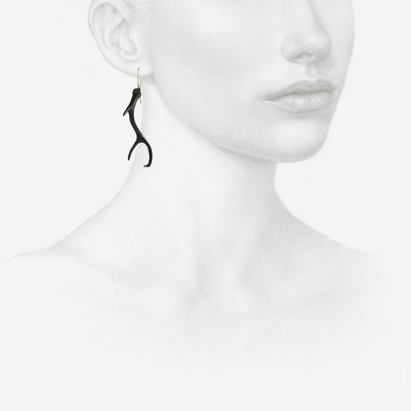 GABRIELLA KISS OXIDIZED BRONZE ANTLER EARRINGS