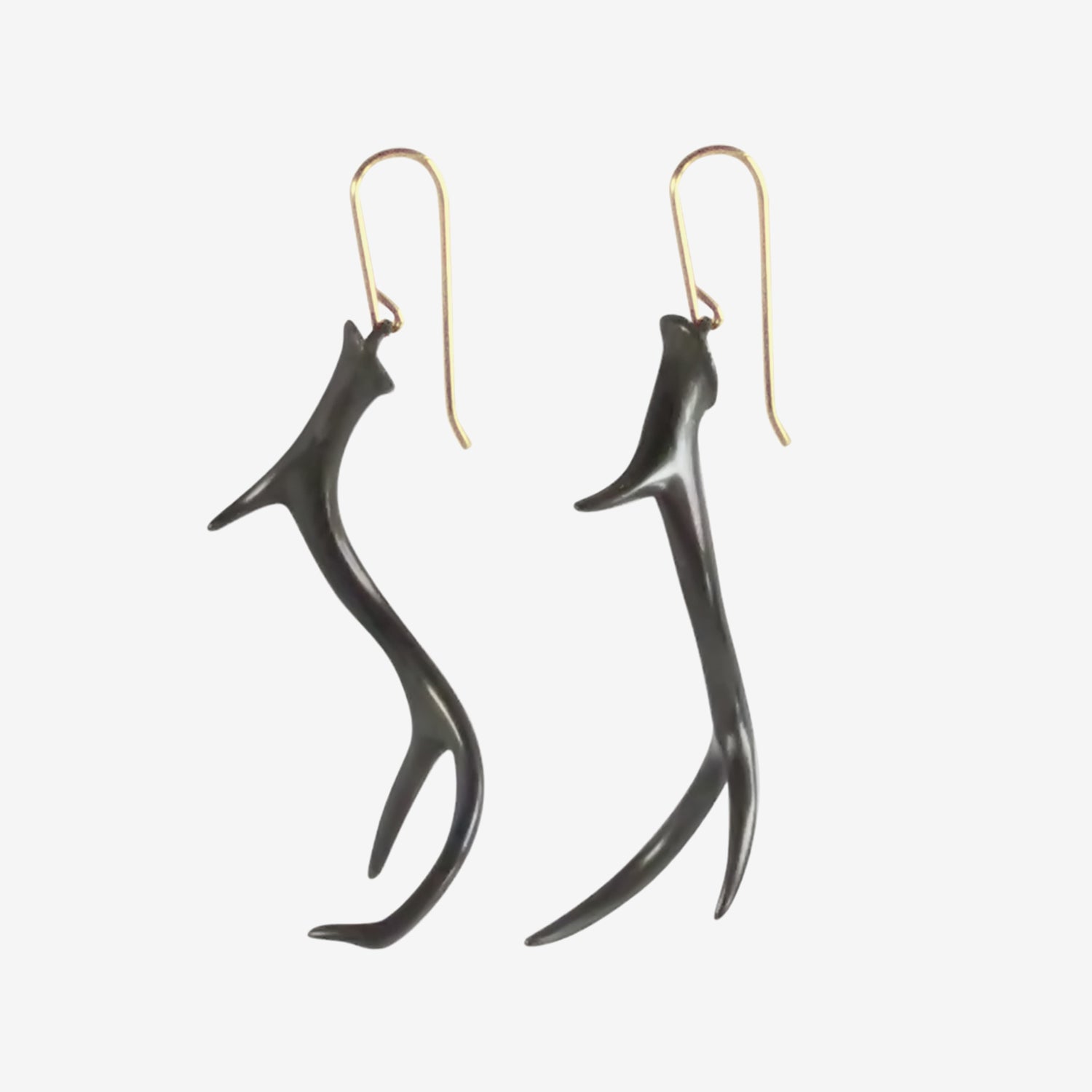 GABRIELLA KISS OXIDIZED BRONZE ANTLER EARRINGS