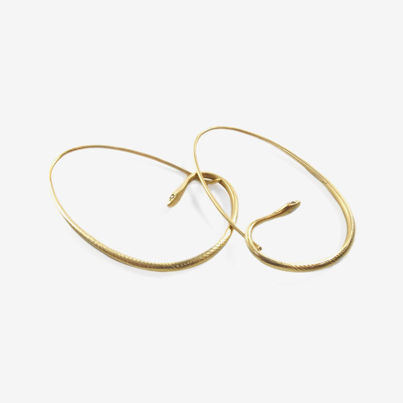 GABRIELLA KISS 18K SMALL SNAKE HOOPS