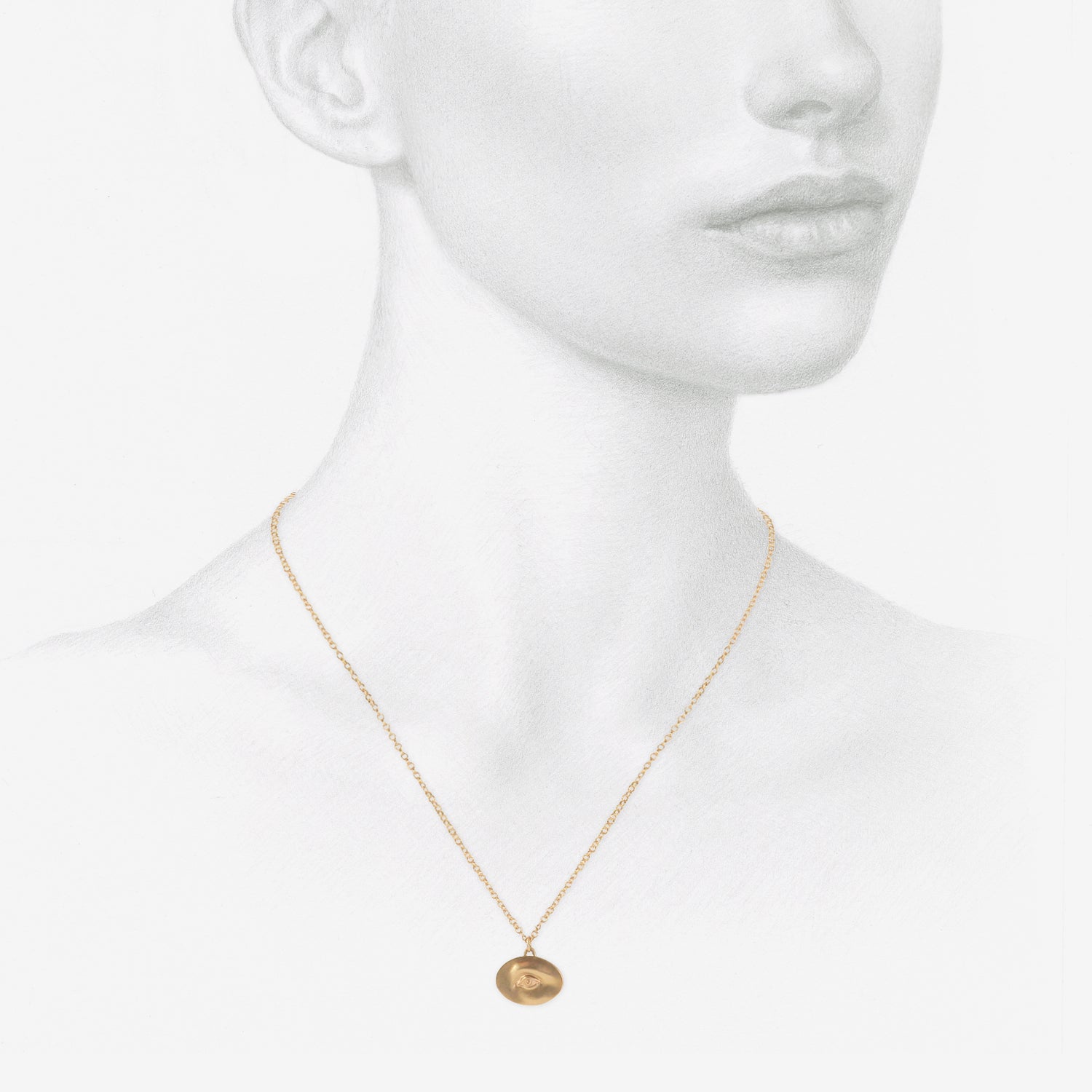 GABRIELLA KISS 10K LARGE EYE LOVE TOKEN NECKLACE