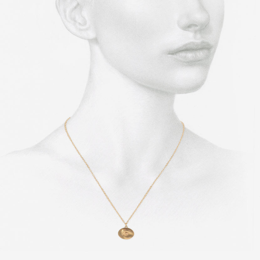 GABRIELLA KISS 10K LARGE EYE LOVE TOKEN NECKLACE