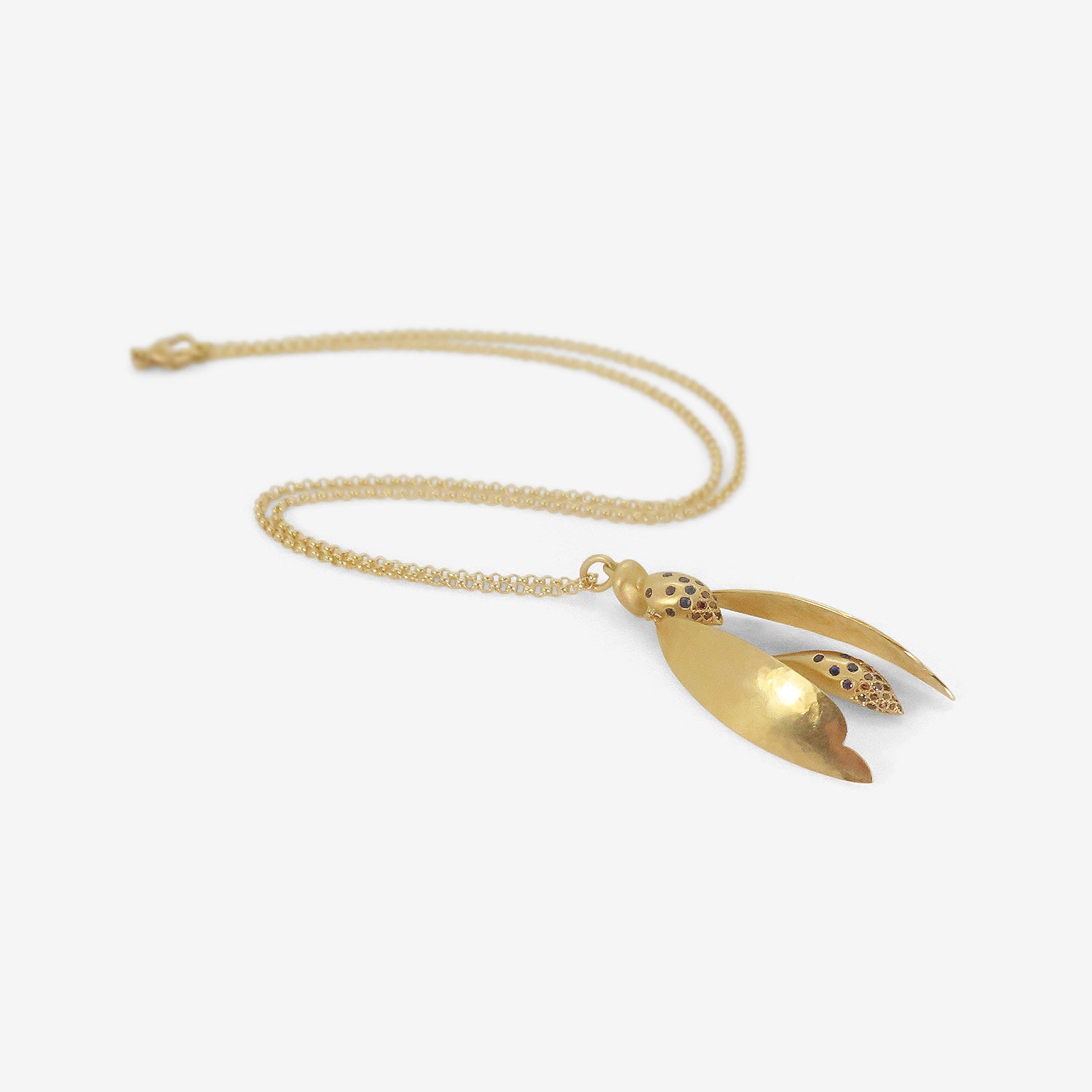 GABRIELLA KISS 18K ARTICULATED WASP PENDANT WITH SAPPHIRES