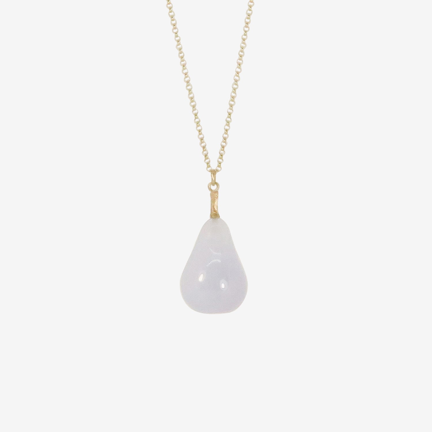 GABRIELLA KISS 18K & BLUE CHALCEDONY PEAR PENDANT