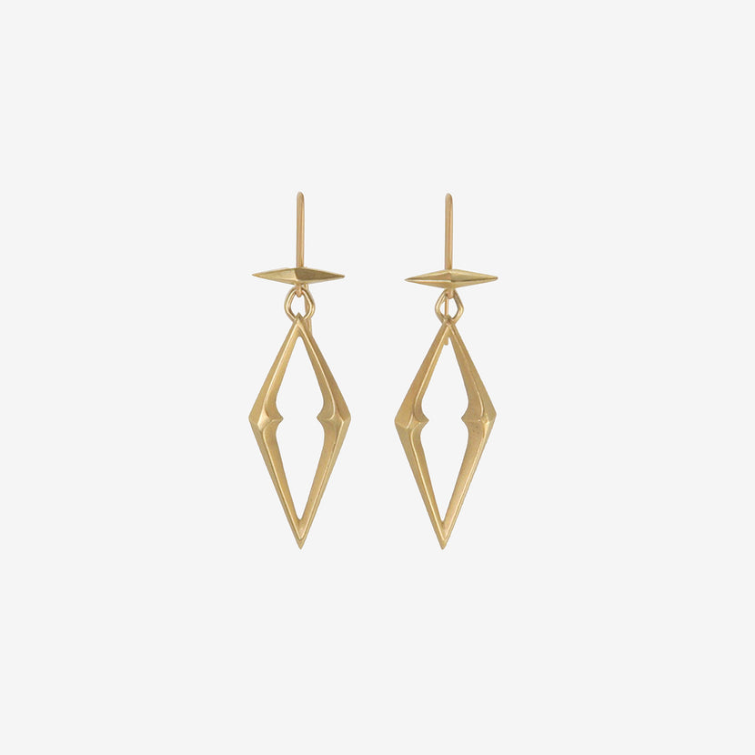 GABRIELLA KISS 18K LARGE CHISELED OPEN LINK EARRINGS
