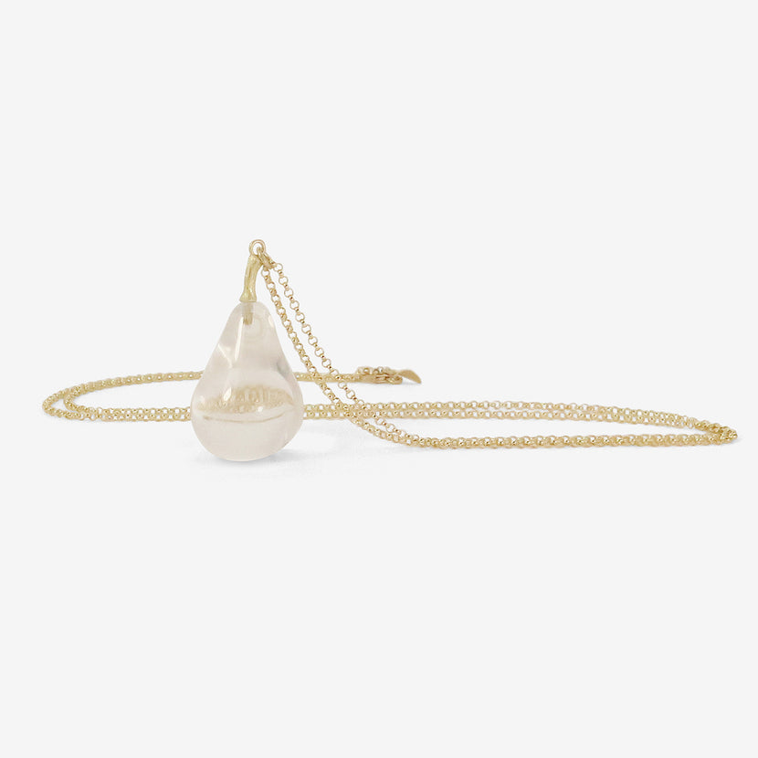 GABRIELLA KISS 18K & ROCK CRYSTAL PEAR PENDANT