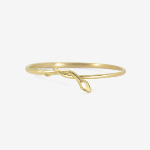 GABRIELLA KISS 18K SNAKE BANGLE WITH CHAMPAGNE DIAMOND EYES