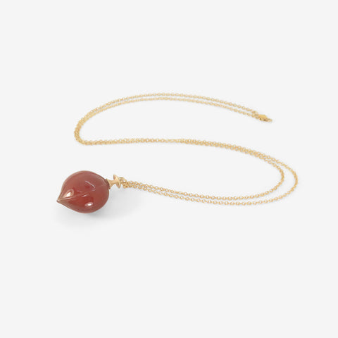 GABRIELLA KISS 14K & CARNELIAN HICKORY NUT PENDANT